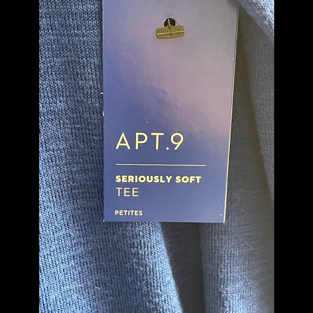 NWT Apt 9 Super Soft Cobalt Blue Long Sleeve Tee Size PM - Picture 7 of 7